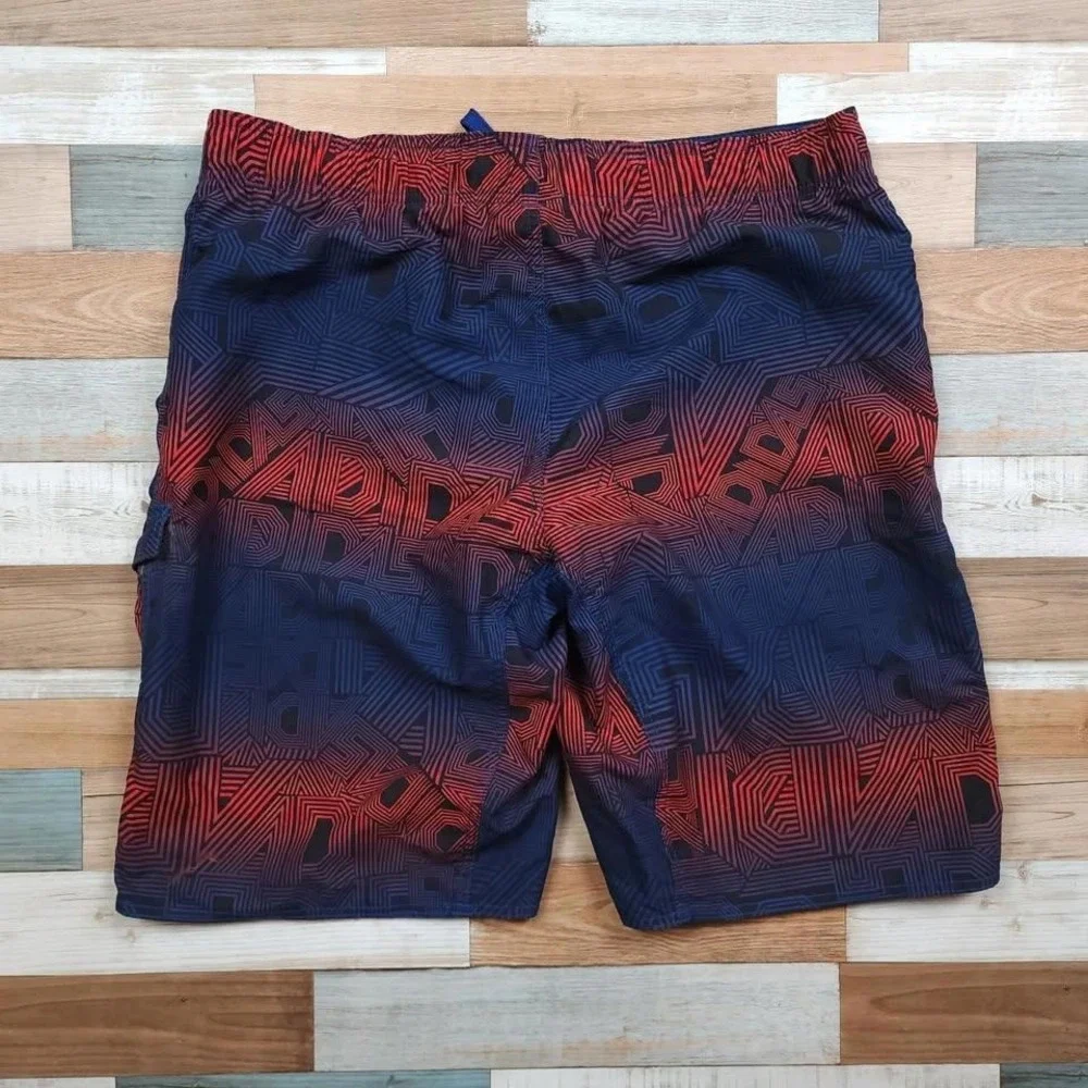 Adidas All‎ Over Logo Graphic Print Board/Swim 22' Shorts Sz Large